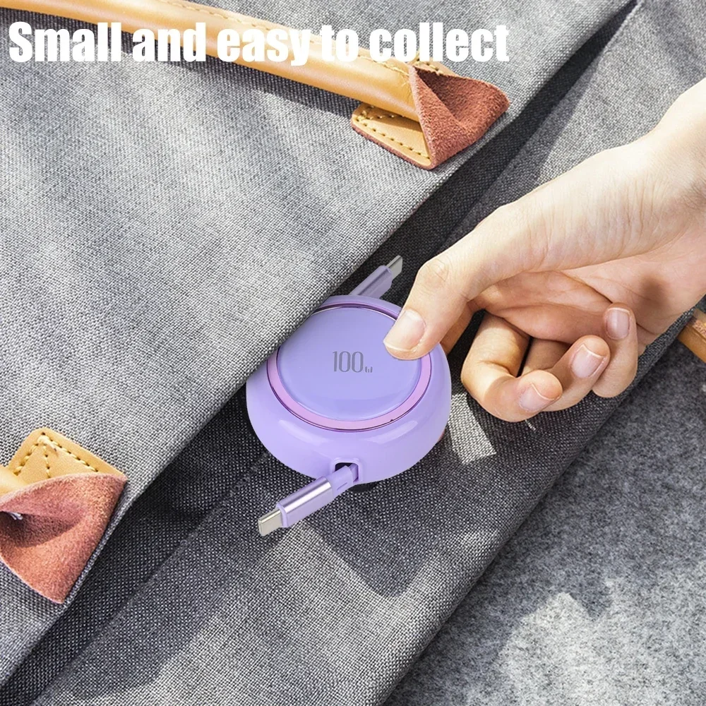PD100W Retractable USB Type C to USB C Cable For iPhone 15 Pro Max For MacBook Samsung Xiaomi Wire Fast Charge Data Cable Cord
