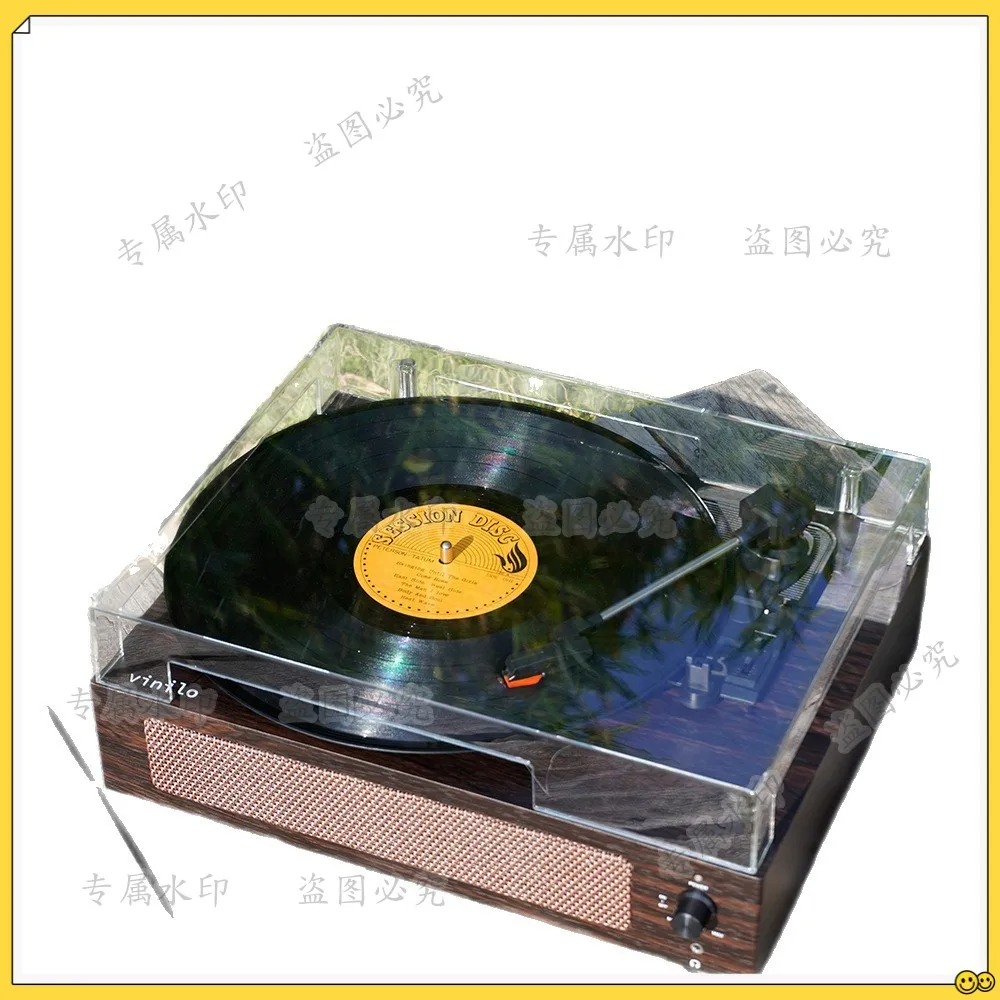 

Classic retro phonograph bluetooth audio record player plus dust cover vinyl record player