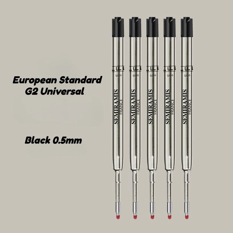 

New-Semiramis Стержень для шариковой ручки Европейский стандарт G2 Нейтральная гелевая ручка Черный сердечник ручки 0,5 мм Универсальные сердечники для ручек-роллеров