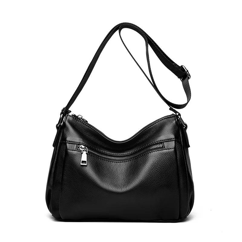 

Genuine Leather Women's Shoulder Crossbody Bag Large Capacity Mom Tote for Commute Versatile Fashion Minimalist Ladies Handbag