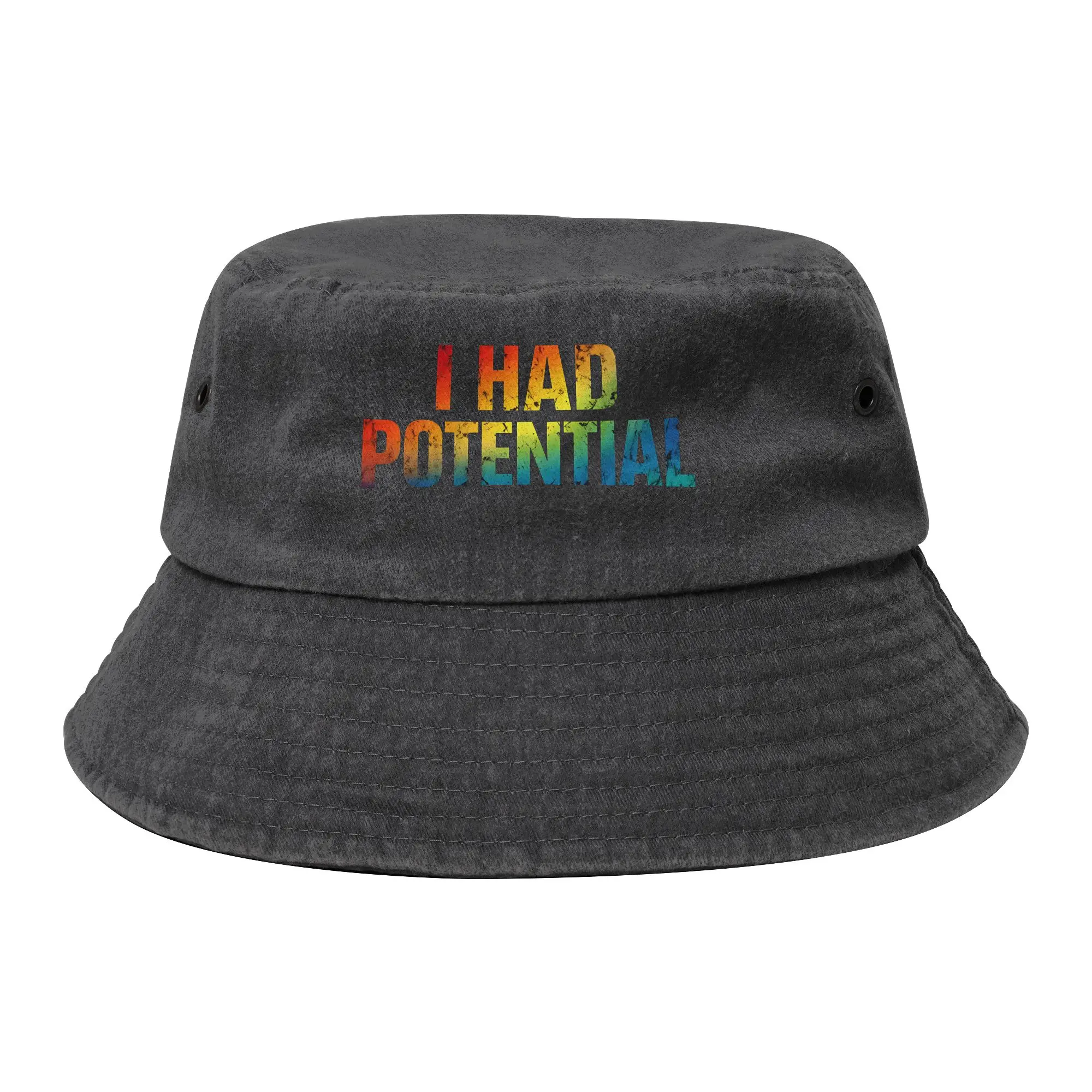 I Had Potential Funny Meme Bucket Hat for Woman Summer Project Hail Mary  Distressed Denim Floppy Hat for Fishing Hat Panamka