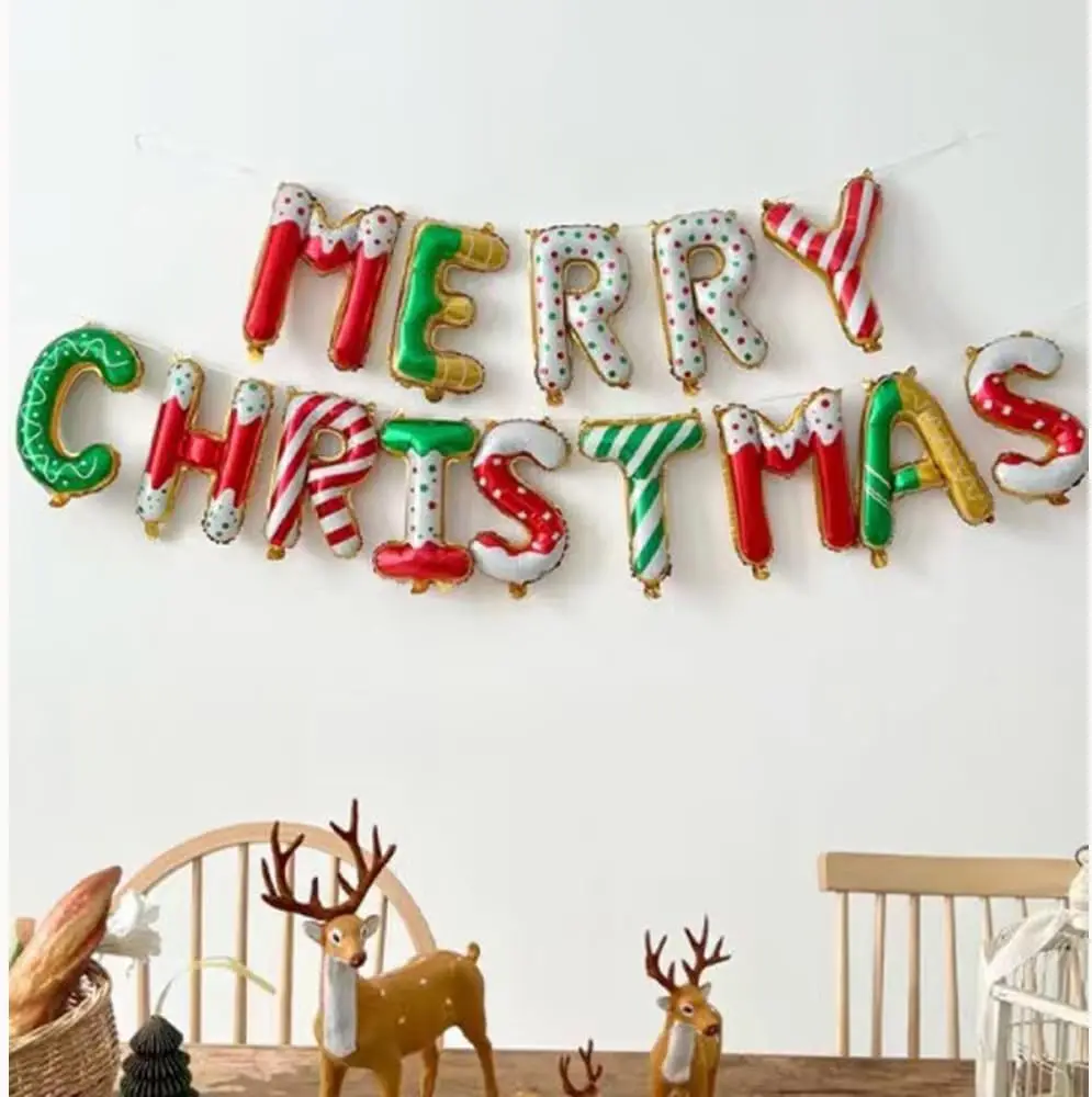 1set 14pcs Merry Christmas Balloons Banner christmas Party Decorations