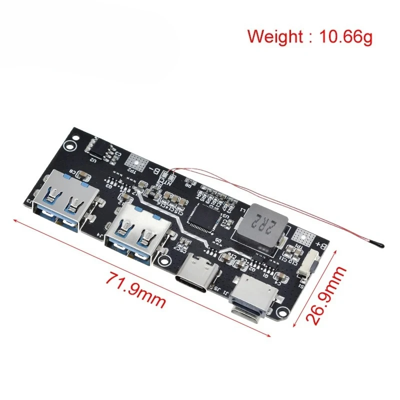 QC4.0 QC3.0 LED Dual USB 5V 4.5A 22.5W Micro/Type-C USB Mobile Power Bank 18650 Charging Module Temperature / Circuit Protection