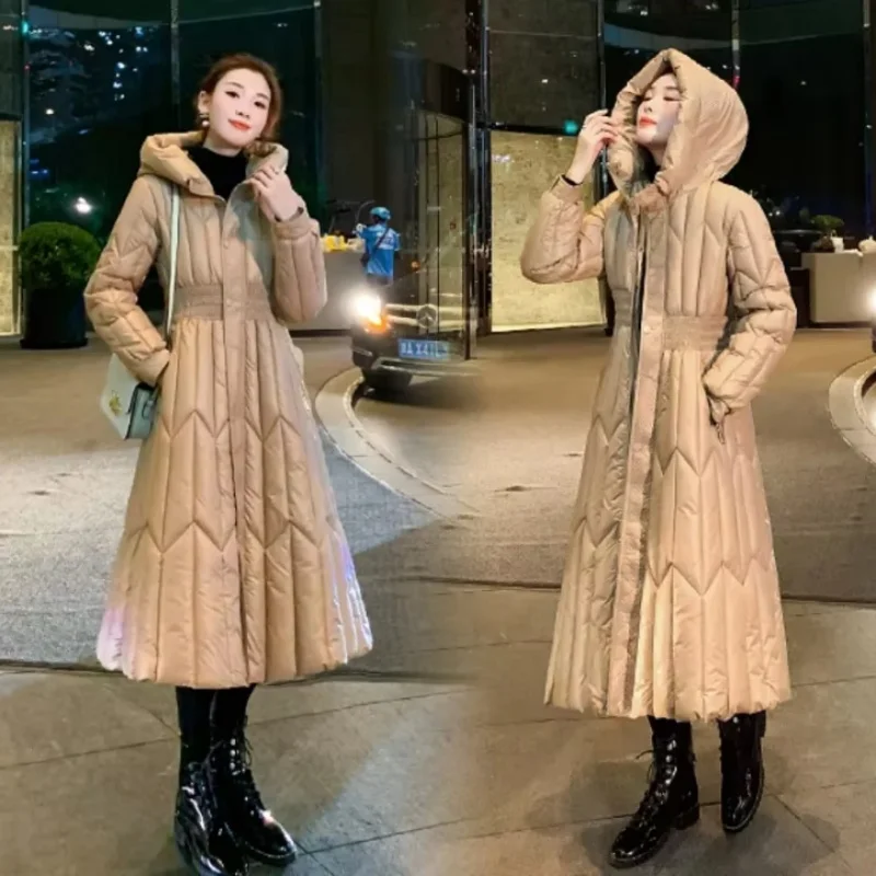 2026 New Winter Women Long  Hoodies Puffer Jackets Warm Windproof Coats  Fashion Warm Down Cotton Parkas Outerwear