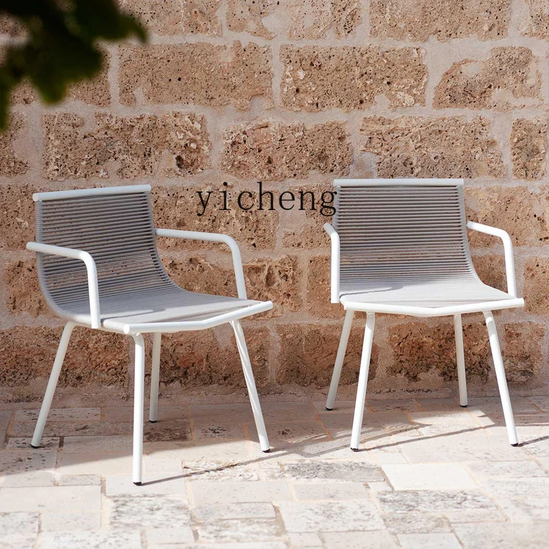 Zz طاولات وكراسي خارجية فناء مقاوم للماء واقي من الشمس B & B فندق شرفة حديقة الترفيه شرفة كرسي الروطان الأثاث #2