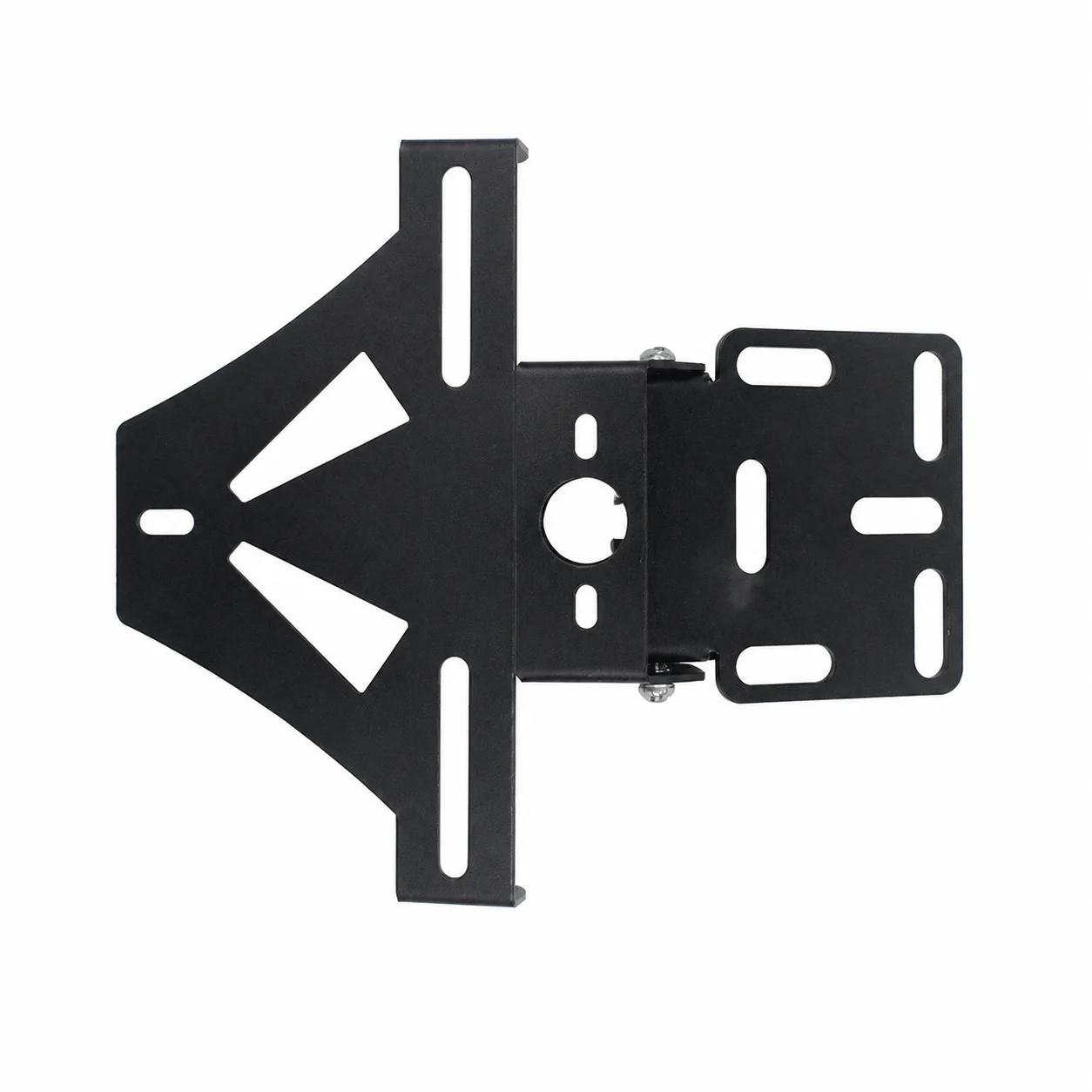 Universal Adjustable Motorcycle License Plate Bracket, Integrated Tail Light Turn Signal Holder, Multi-Slot Fender Eliminator