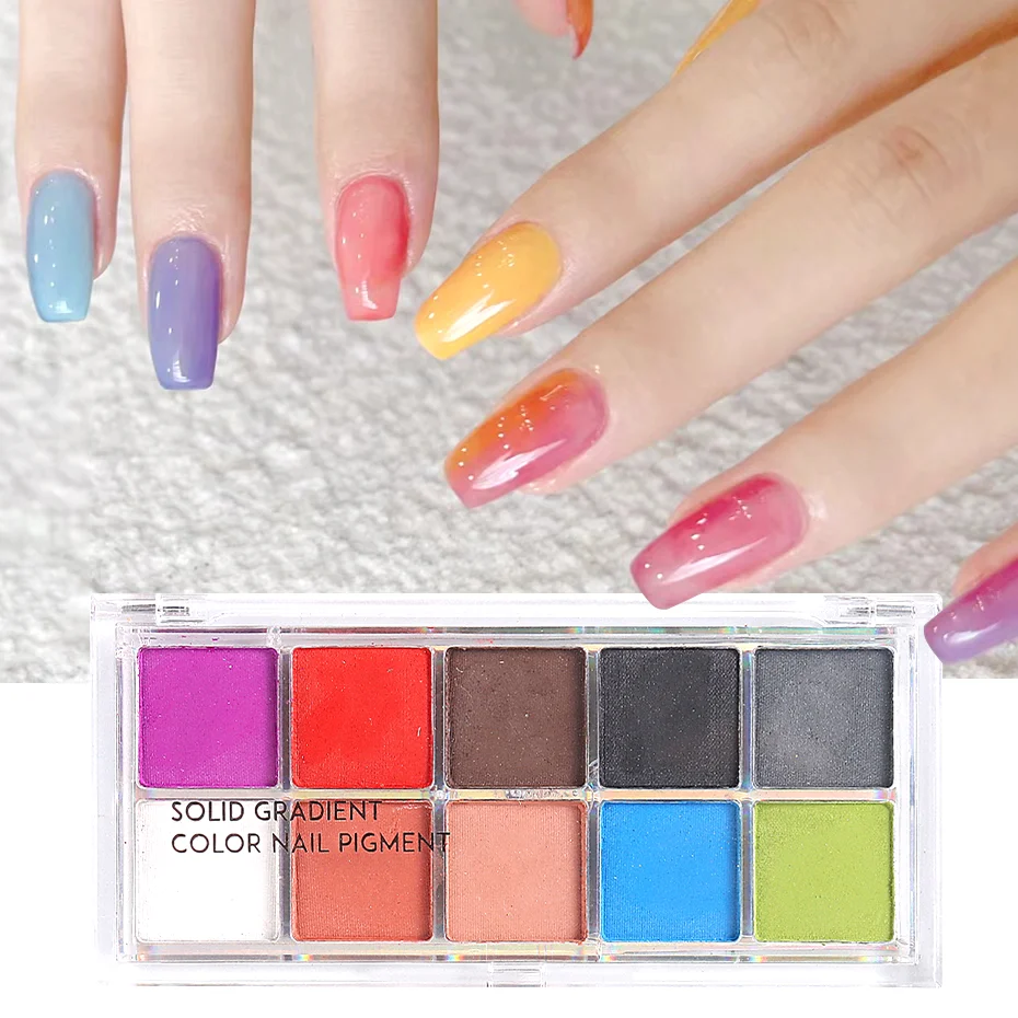 

10 Colors Magic Ombre Powders Nail Art Set Summer Natural Gradient Solid Pigment Dipping Dust For Manicure DIY Material 10SRF-01