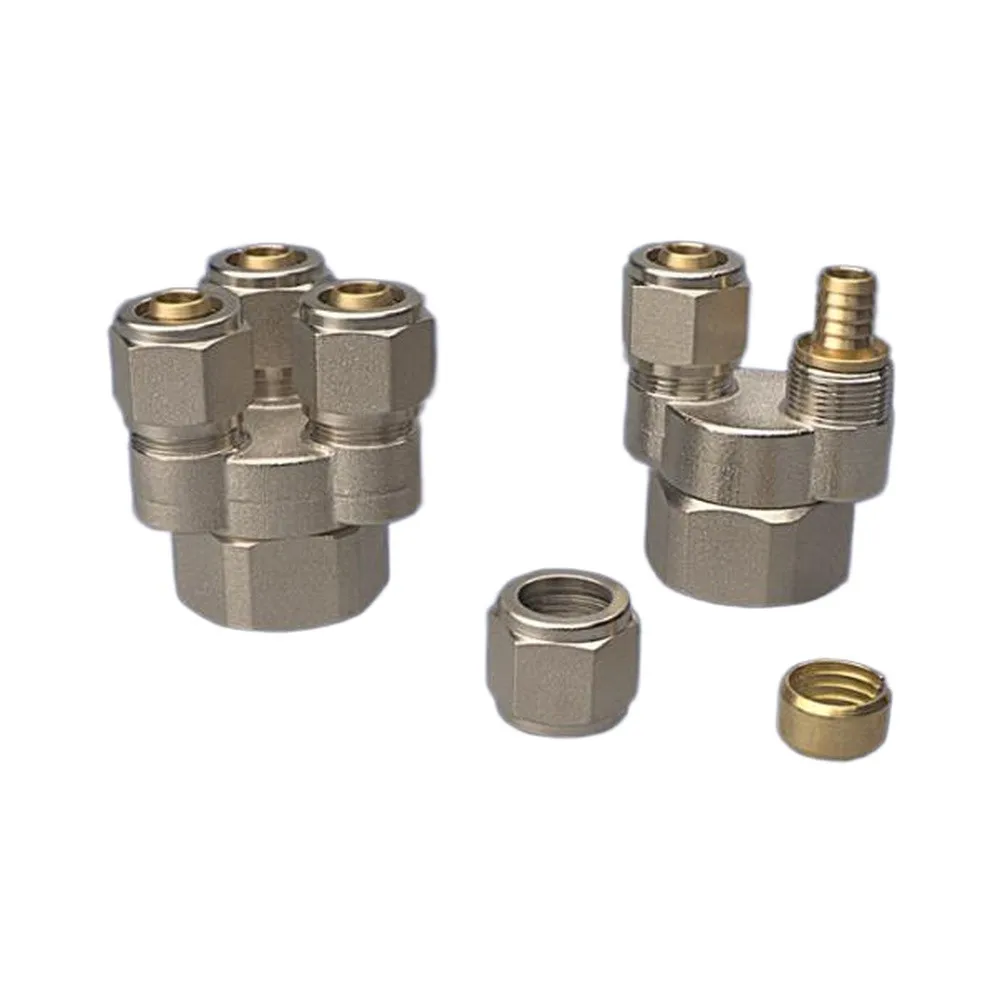 Copper Manifold Capillary Joint Adapter For Underfloor Heating, Even Heat Distribution Brass Fitting For Floor System