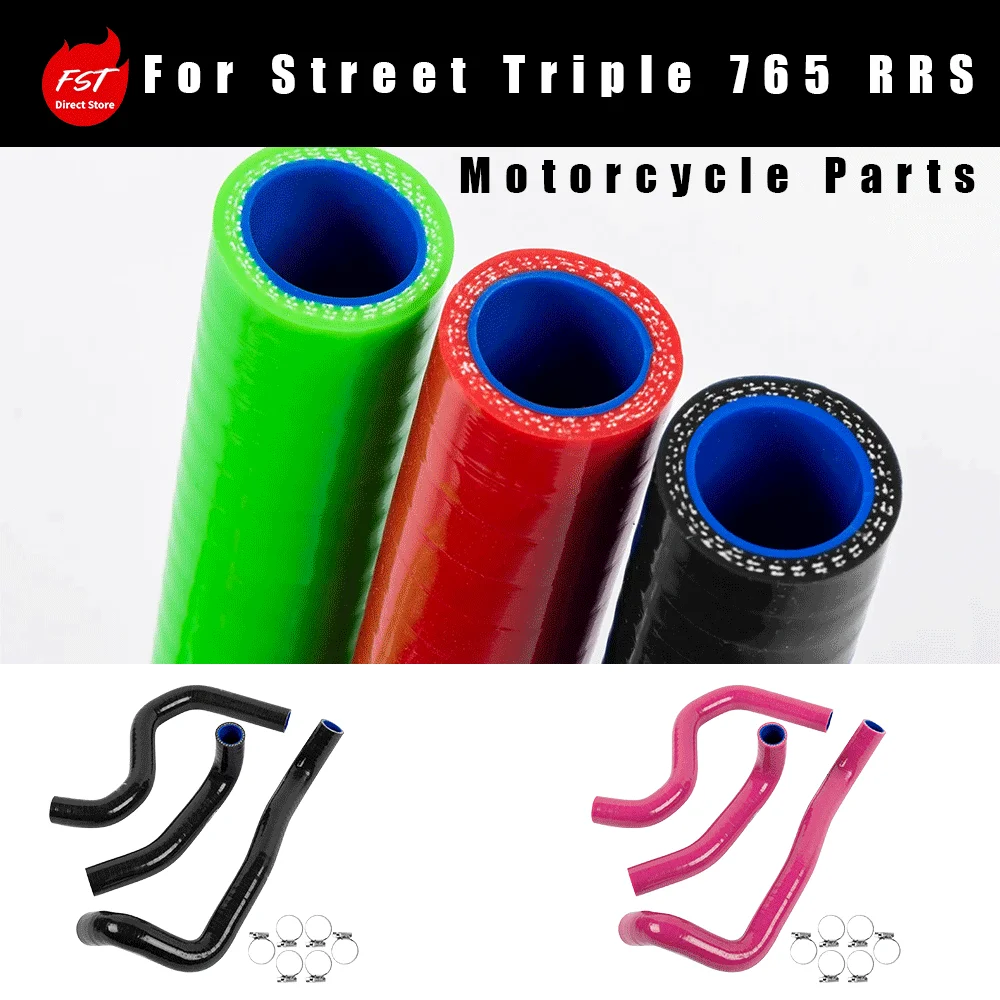 High Performance Silicone Radiator Hose Explosion-proof Cooling Pipe Modified Parts for  Street Triple 765 RRS