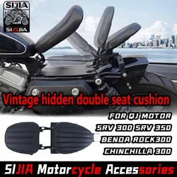 FOR QJMotor SRV 300 SRV 350 Benda Rock300 Chinchilla 300 modified retro folding seat cushion hidden doublecushion bobber leather