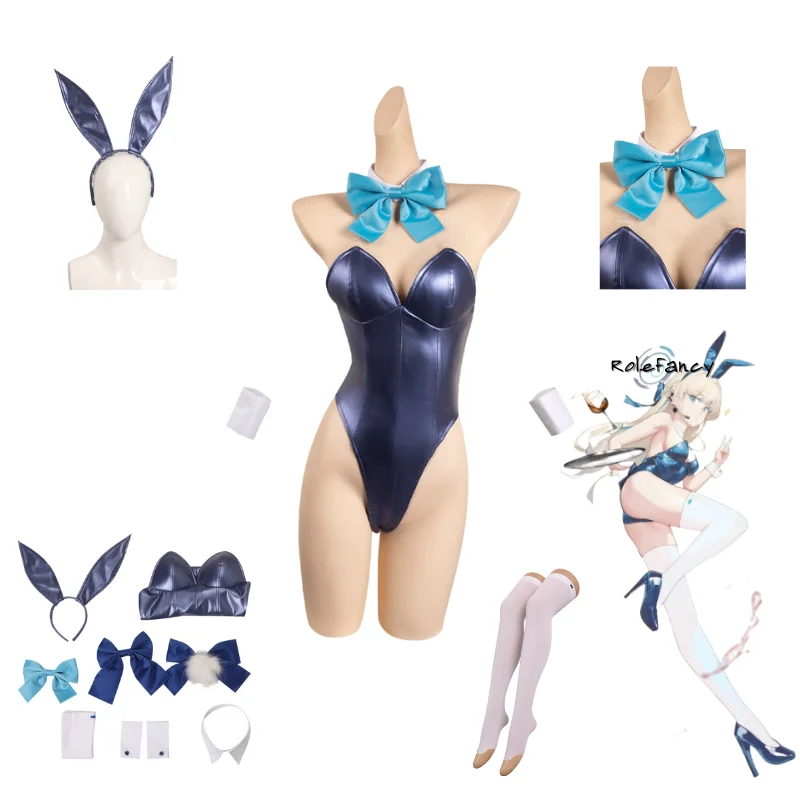 

Blue Archive Bunny Girls Asuma Toki Cosplay Costume Sexy Uniform Girls Women Outfits Fantasy Halloween Party Role Disguise Suit