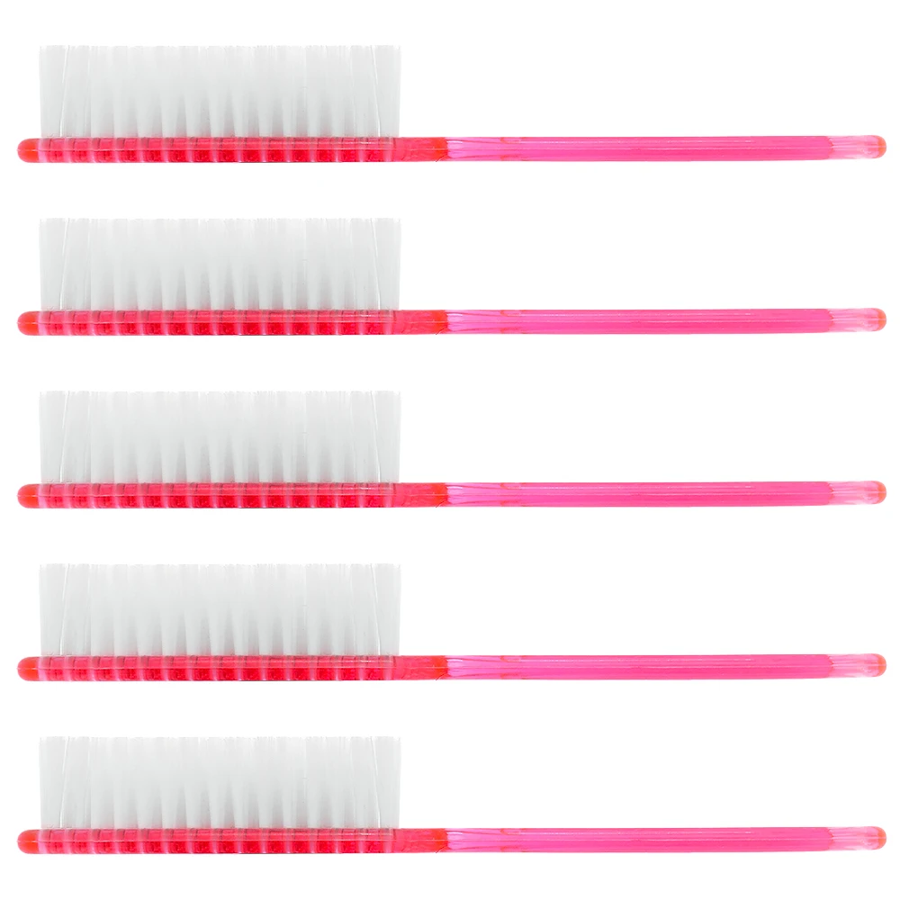 10 pçs multifuncional escova da arte do prego remover poeira suprimentos de unhas escova de plástico rosa cabeça quadrada escovas de manicure para limpeza mão