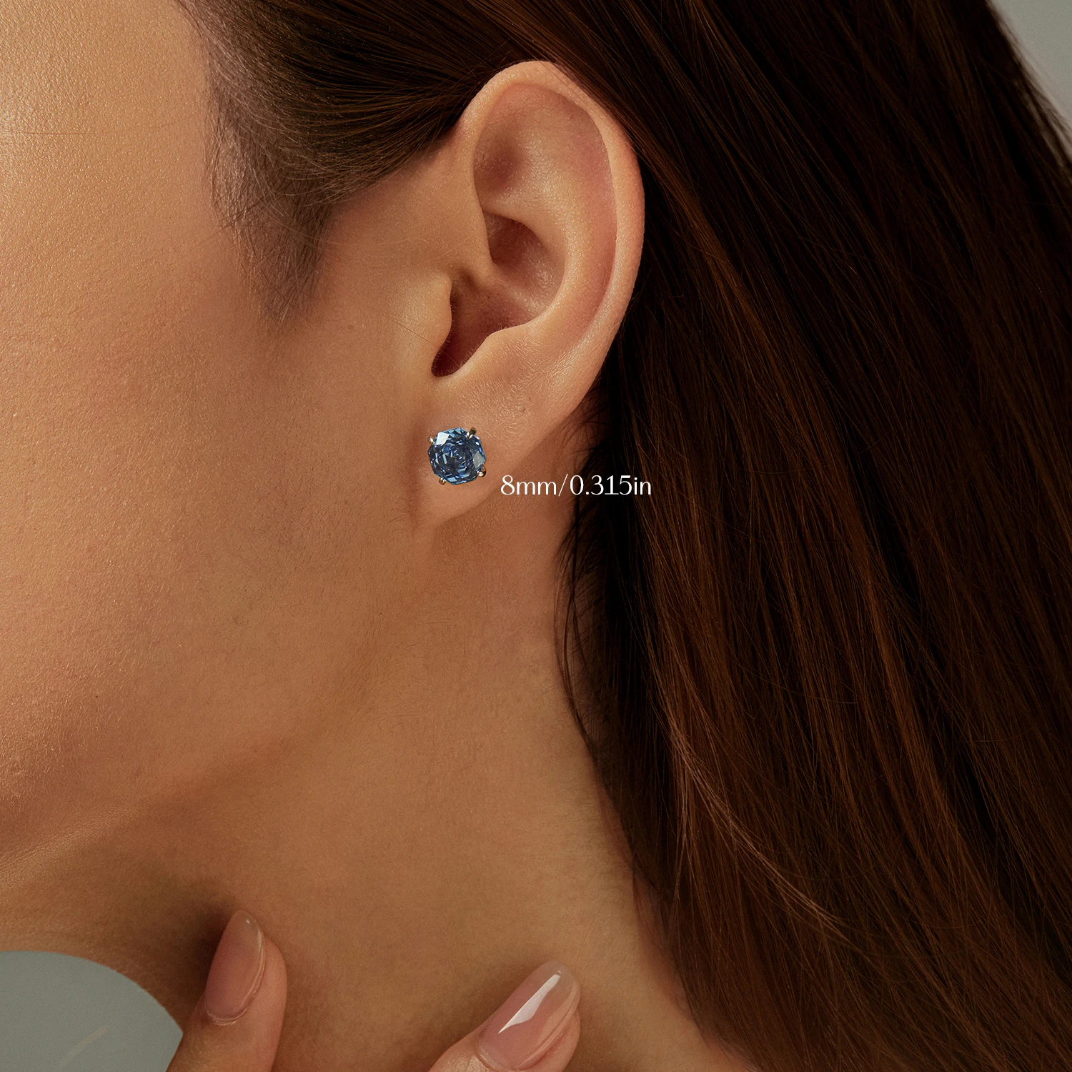 MODIAN 925 Sterling Silver Fashion Tanzanite Color Rose Cut Octagon CZ Stud Earrings For Women And Men Fine Jewelry