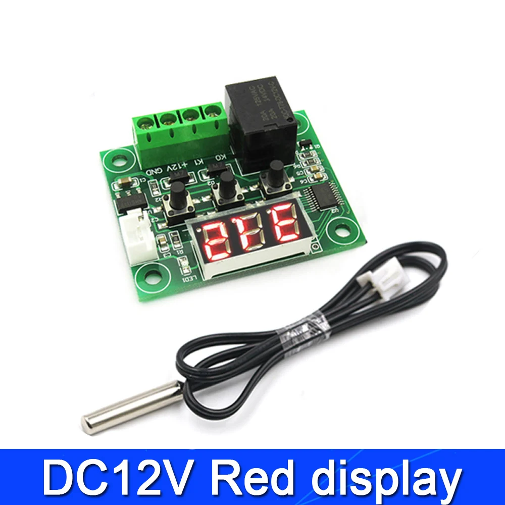 50PCS W1209 DC 5V 12V heat cool temp thermostat temperature control switch temperature controller thermometer thermo controller