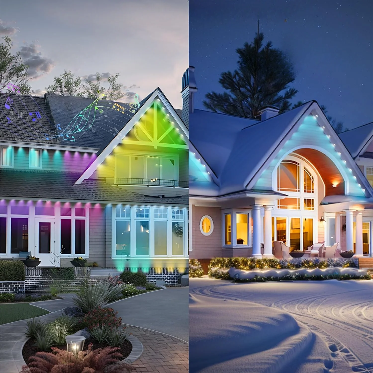 Kerstdecoratie Lichtsnoer RGB Hoekverlichting Outdoor LED Dakrandverlichting DIY Scène Sfeerverlichting Vakantiedecoratie