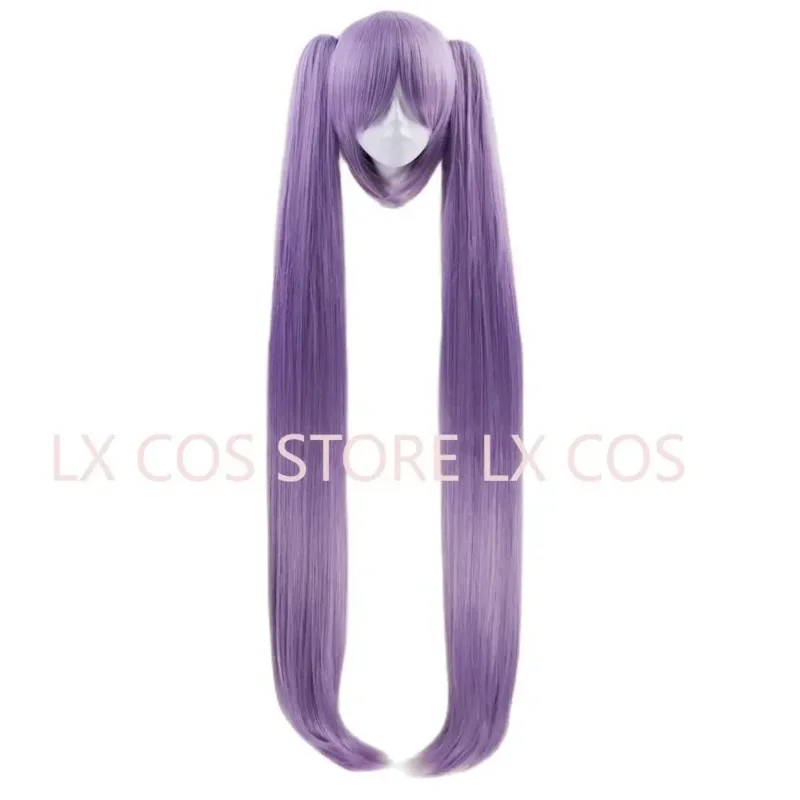 110cm FATE FGO Long Purple Wig With Two Clip On Ponytails Euryale Stheno Straight Thick Anime Cosplay Wigs For Costume Party