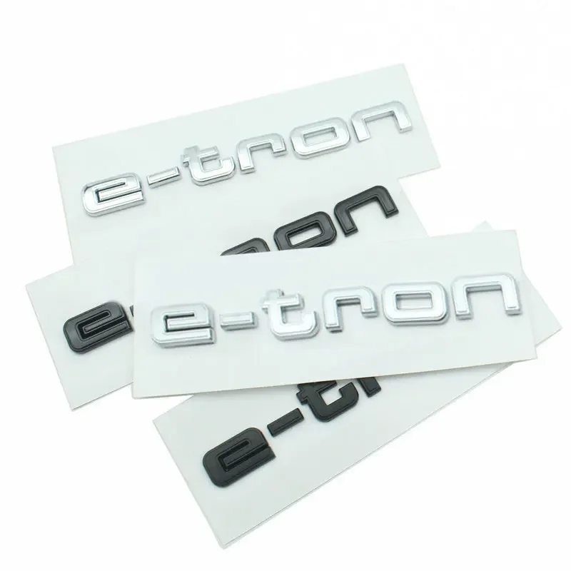 etron e tron letter logo car stickers for Audi Q4 new logo e-tron modified rear displacement blackened Pure electric trunk decal