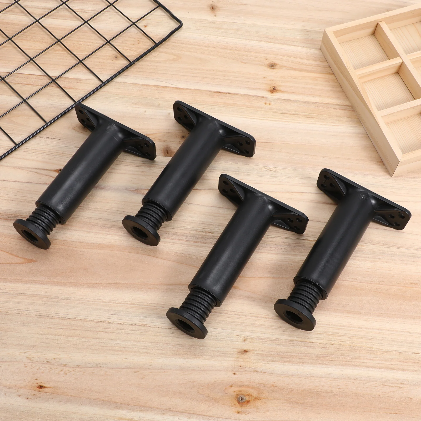 

4pcs Bed Frame Support Legs Adjustable Height Bed Center Leg Replacement Strong Load-Bearing Durable Furniture Feet