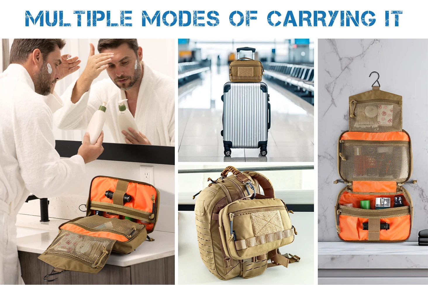VOTAGOO Taktische Kulturtasche, Hygienetasche, EDC-Werkzeug, Molle-Beutel, kleines Dopp-Set, Reise-Duschtasche für Herren – Detail 11