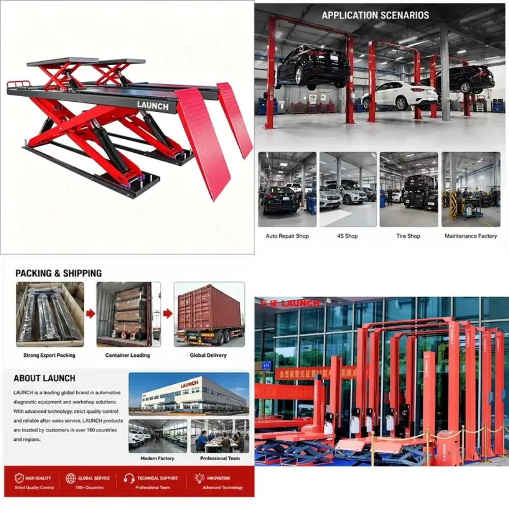 TLT840WAF 4000 kg double cylinder scissor lift hydraulic car lift motorcycle underground lift 220V/380V 1850mm lifting height