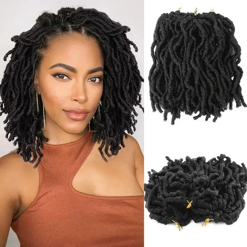 Synthetic 1 Pc 8Inches  Dreadlock Extensions Handmade Crochet Hair 8Inches Dread Wigs For Women Dreadlocks Hair Daily Use Wigs