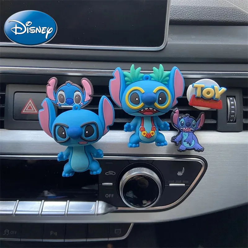 New Disney Stitch Interior Decoration Doll Anime Figures Cartoon Kawaii Car Perfume Air Outlet Aromatherapy Toys Gilrs Boy Gifts