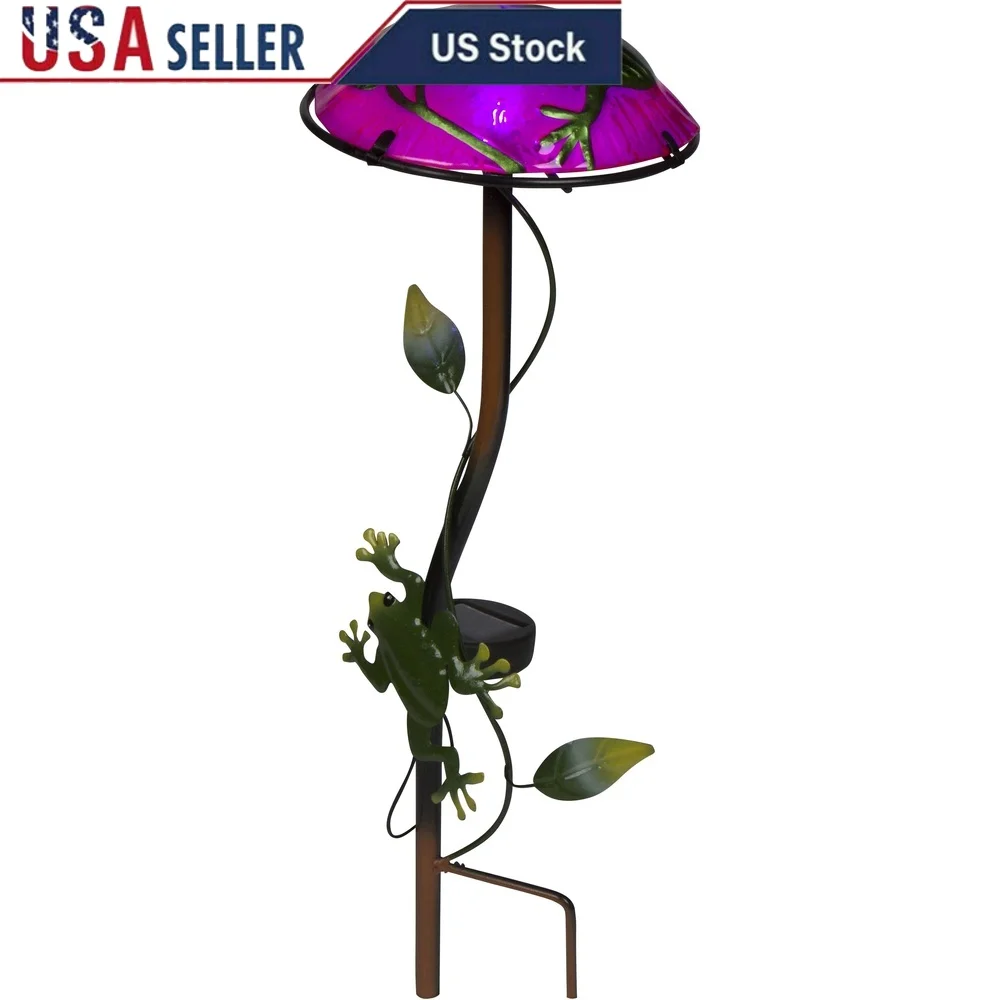 

Solar Powered LED Garden Stake Light Unique Mushroom Frog Design Outdoor Decorative Pathway Lighting Whimsical Yard Illumination