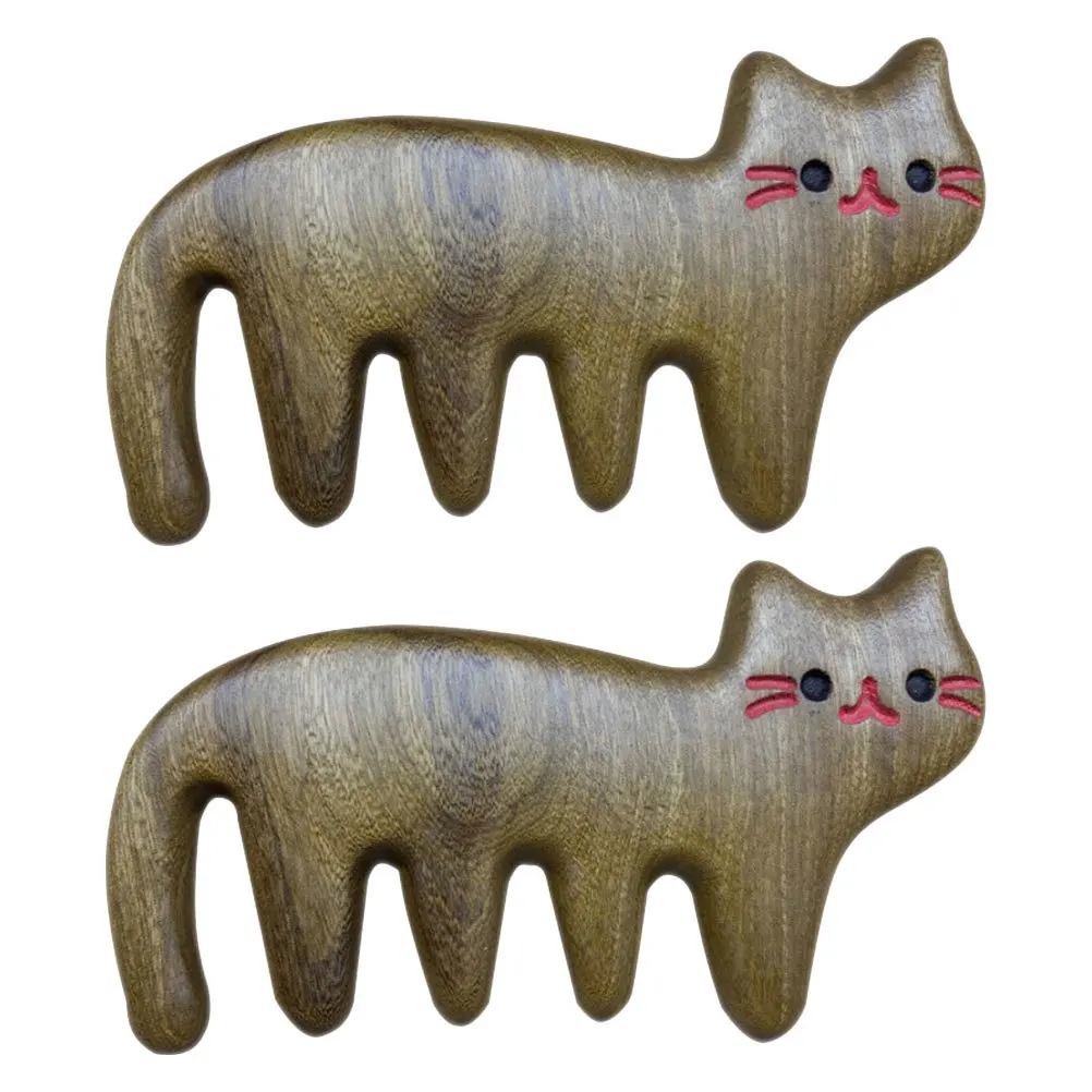 

2 шт., массажная расческа для головы, кожи головы, деревянная, с широкими зубьями, без статического распутывания, портативная эргономичная расческа для волос для мужчин и женщин