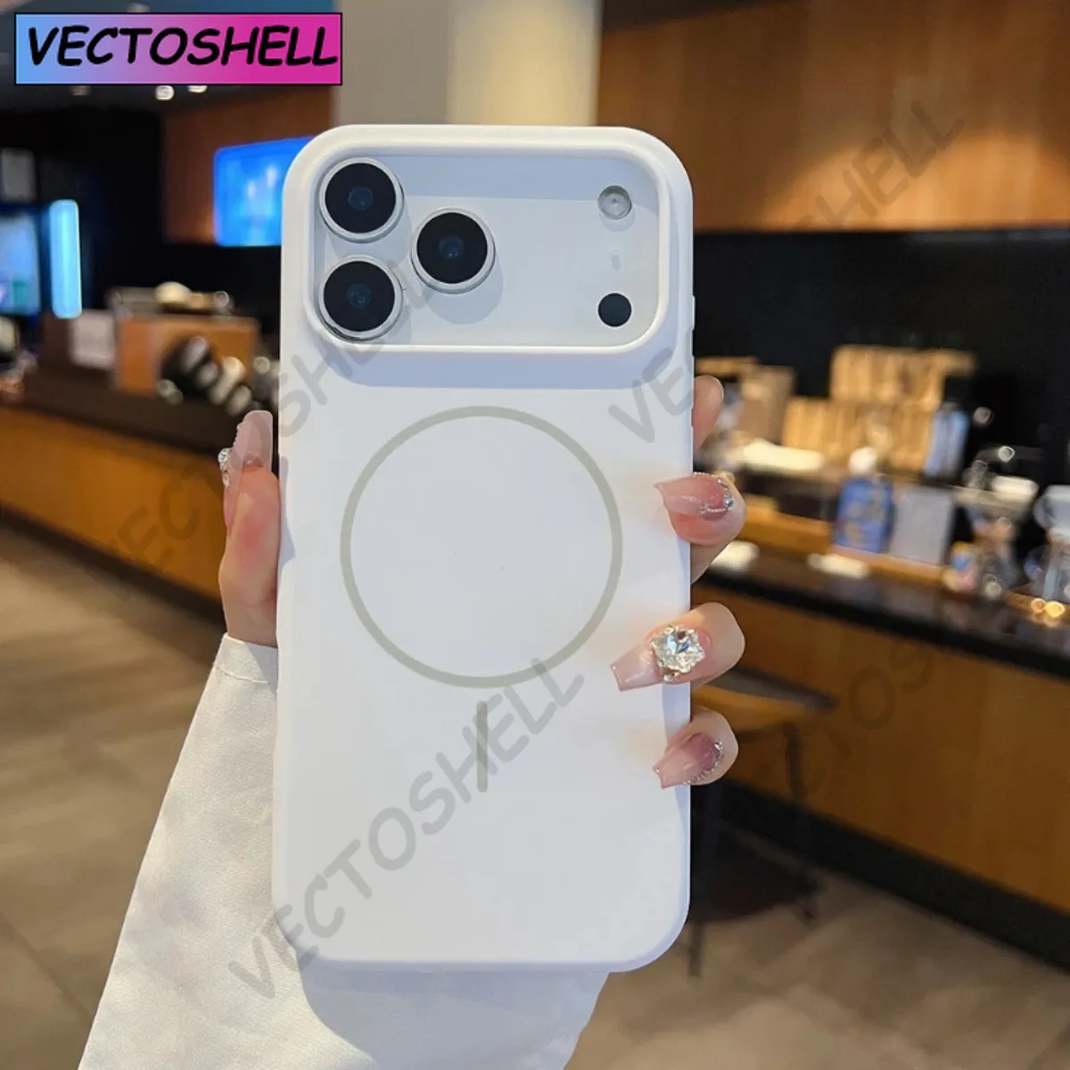 Luksusowe etui na telefon z płynnego silikonu w jednolitym kolorze z obsługą ładowania bezprzewodowego MagSafe, z bumperem, na iPhone 17 Air, 16, 15, 14.