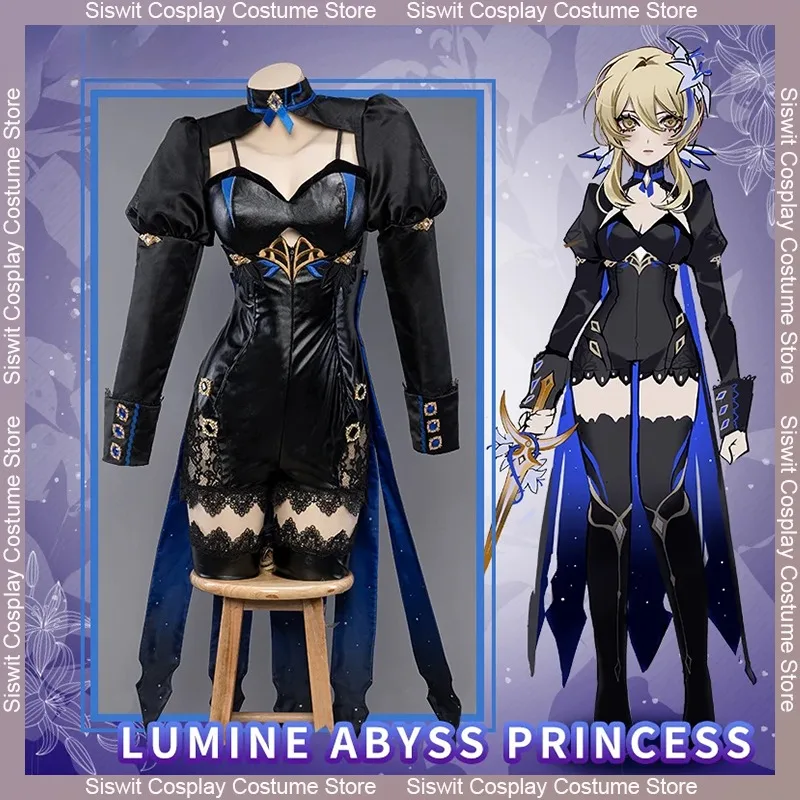 أزياء لعبة جينشين إمباكت فانارت الهاوية لومين الأميرة التأثيرية الحصرية للمسافر لومين أثير فستان حفلات الهالوين الأنيمي