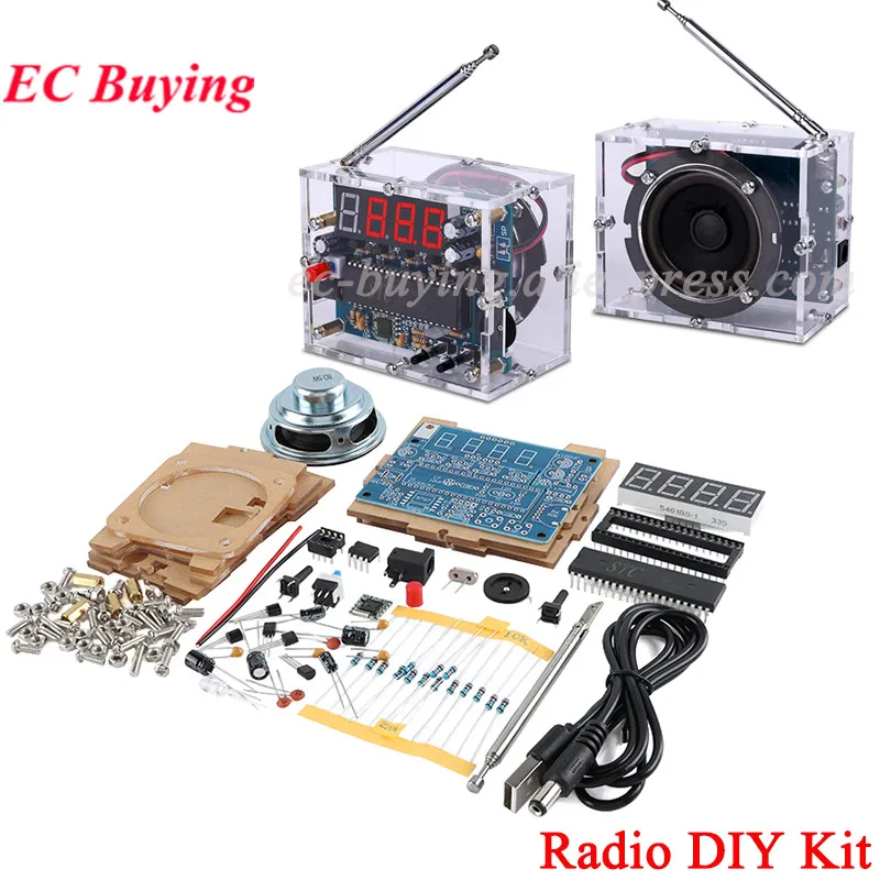 DIY FM Digital Radio Assembly Electronic Kit PCB Soldering Project Practice Solder Frequency 87MHZ-108MHZ TEA5767 IC 5W 8Ω