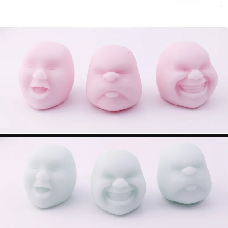 Creative Rubber Fun Squeeze Party Gift Face Relax Stress Anti Stress Ball Pressure Stress Relief Kawaii Fun Toy Small Face Doll