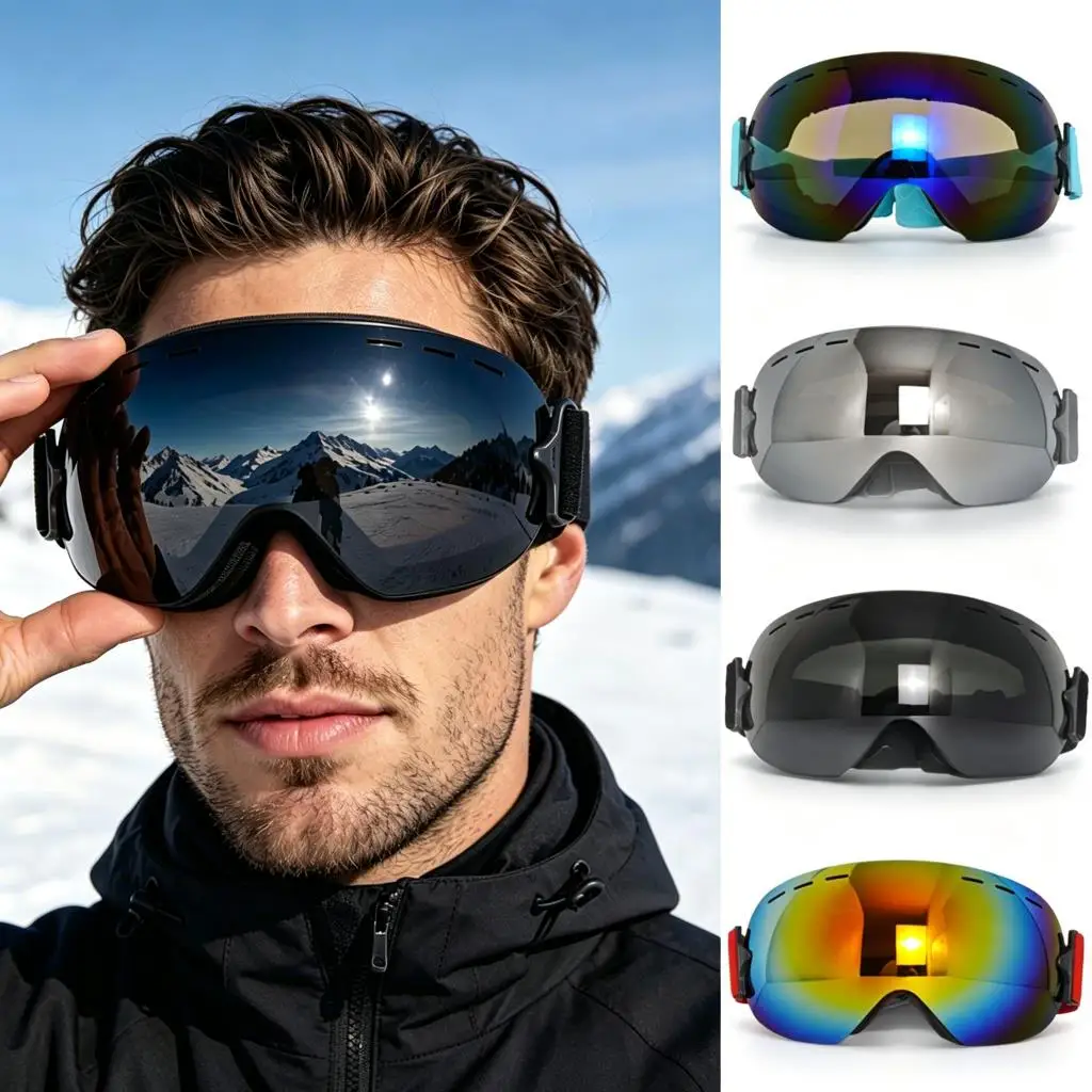 Winter Ski Goggles Lightweight Shock Resistant, Protective Eyewear for Alpine & Cross Country Skiing