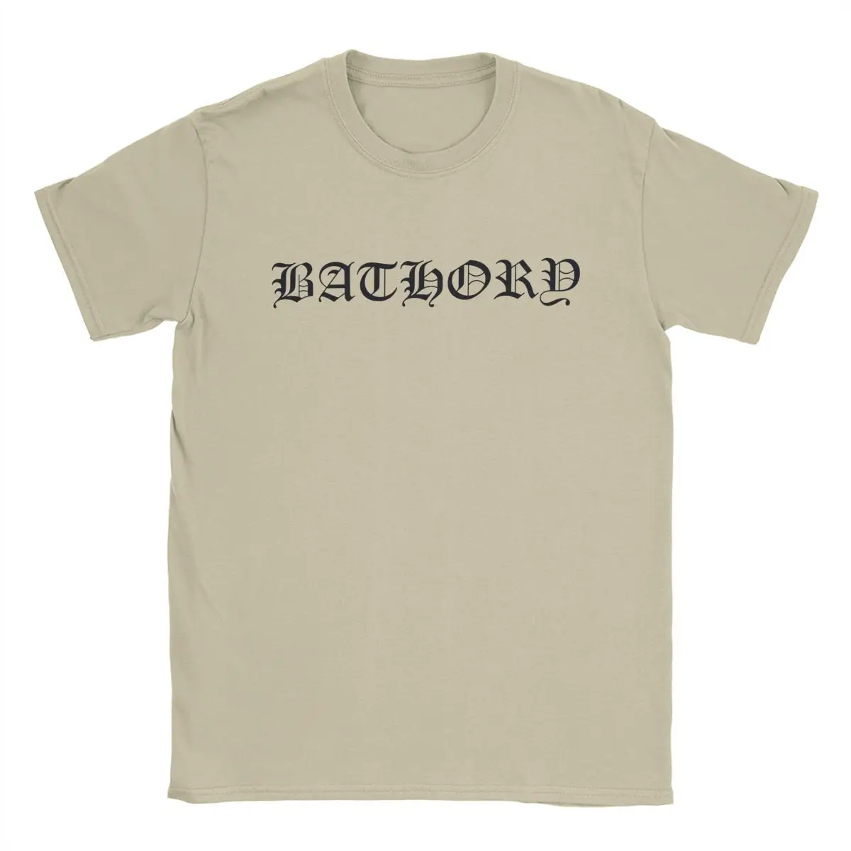 Bathory Logo T Shirt for Men Pure Cotton Funny T-Shirts Crewneck Music Band Tees Short Sleeve Clothes New Arrival