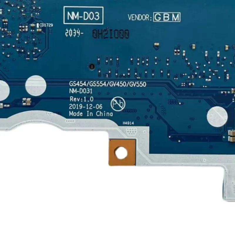 Placa Base para Laptop Lenovo IdeaPad 3-15IIL05 IdeaPad 3-17IIL05 NM-D031 con CPU I3/I5/I7 de 10.ª Generación, 100% Probada y en Buen Funcionamiento