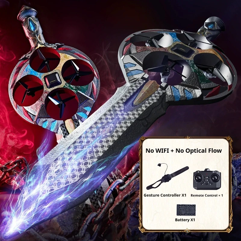 Espada voladora con control remoto de 71cm, avión Rc de juguete con diseño en forma de espada, función flotante de detección de gestos, regalo para niños
