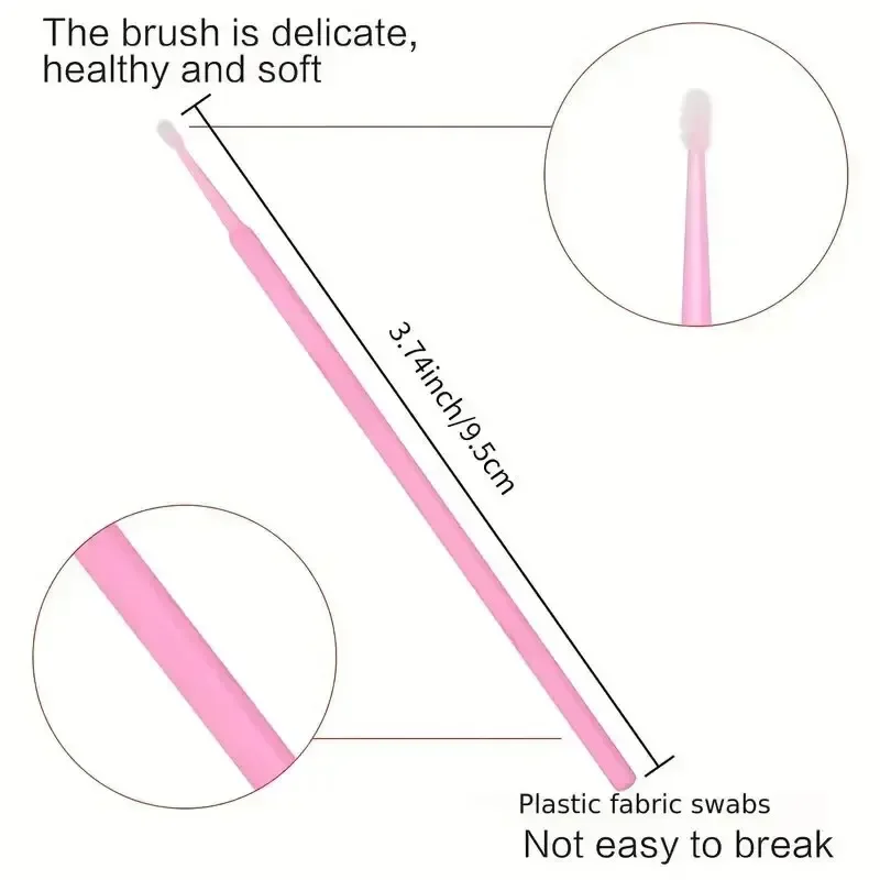 Одноразовая миниатюрная кисть для туши для макияжа, чистки и совместимой личной гигиены розового цвета