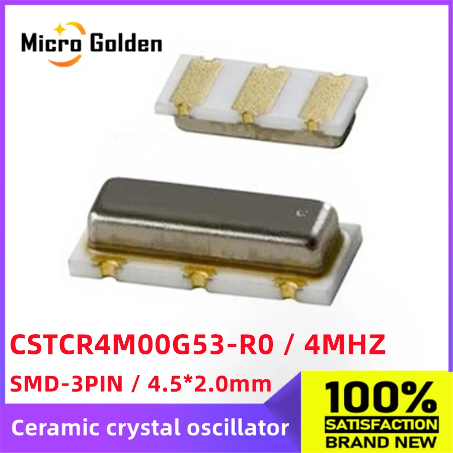 (10pcs) CSTCR4M00G53-R0 4M 4MHZ SMD 4520 3Pin 4.5*2.0mm Ceramic crystal oscillator Quartz Resonator 4.000MHZ SMD-3 MURATA