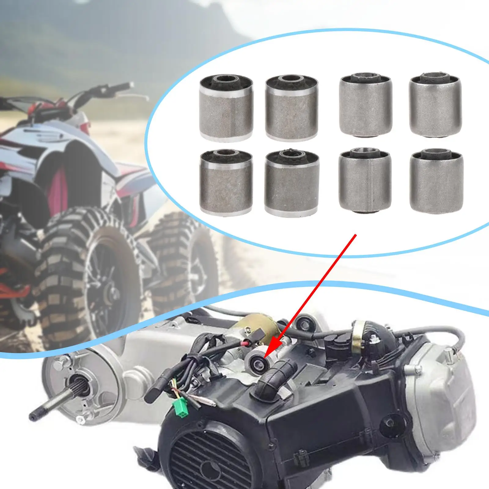 

4x втулки заднего поворотного рычага в сборе из стали для мини-велосипедов, пляжного автомобиля