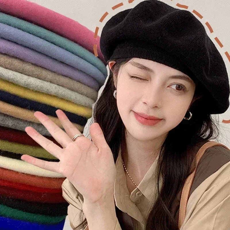 21 Colors Autumn Winter Wool Berets Hats for Women French Artist Beret Street Painter Hat Girl Beret for Female Warm Cap Beanies