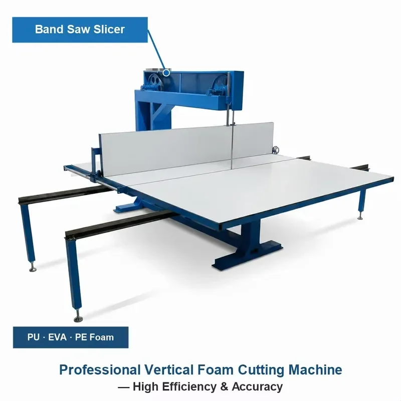 EPE foam cutter, vertical band saw sponge cutter for foam blocks, adjustable cutting speed for packaging materials