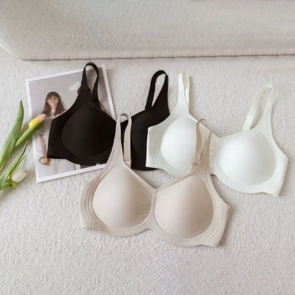 

Sweet Large Size Wireless Deep V Bra Soft Close-fitting Brassiere for Women Anti-sagging Lingerie Seamless Underwear Gifts