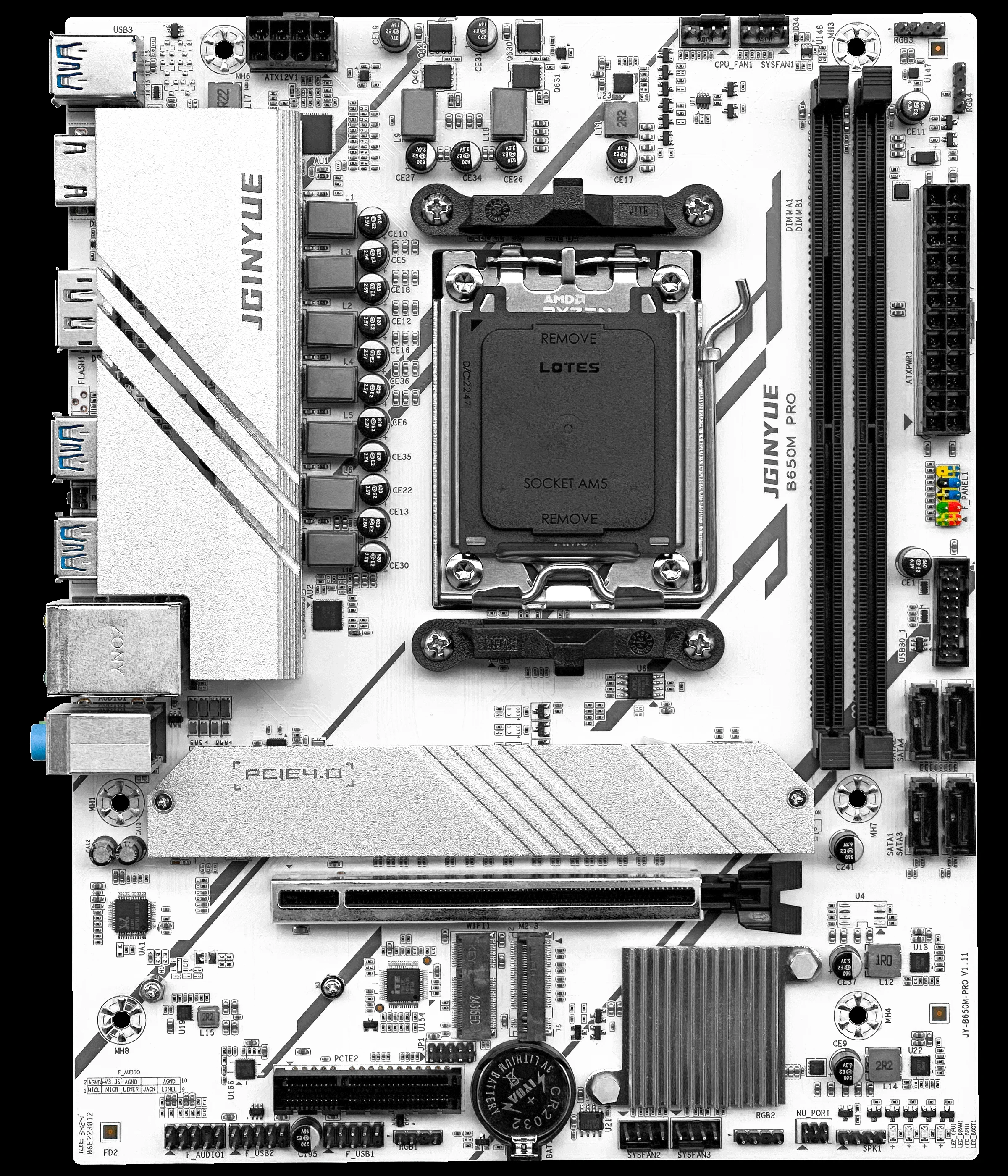 JGINYUE B650 Motherboard AM5 M-ATX supports AMD Ryzen 7000-9000 Series Desktop PC CPU DDR5 RAM MAX 64GB B650M PRO