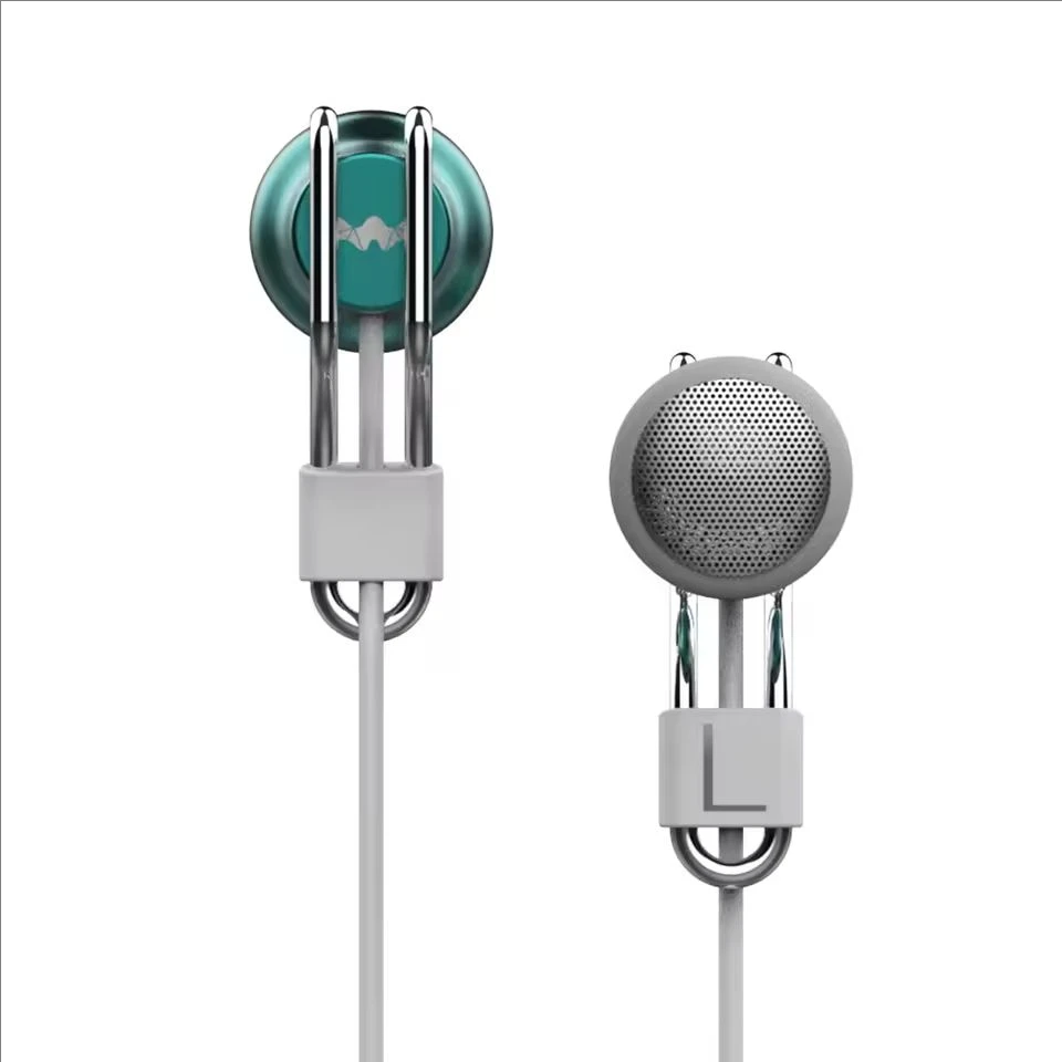 

Blue Flat-Head Plug Headphones Carbon-Titanium Coated Diaphragm 14.2mm Acoustic Structure Wired HIFI Sound Quality