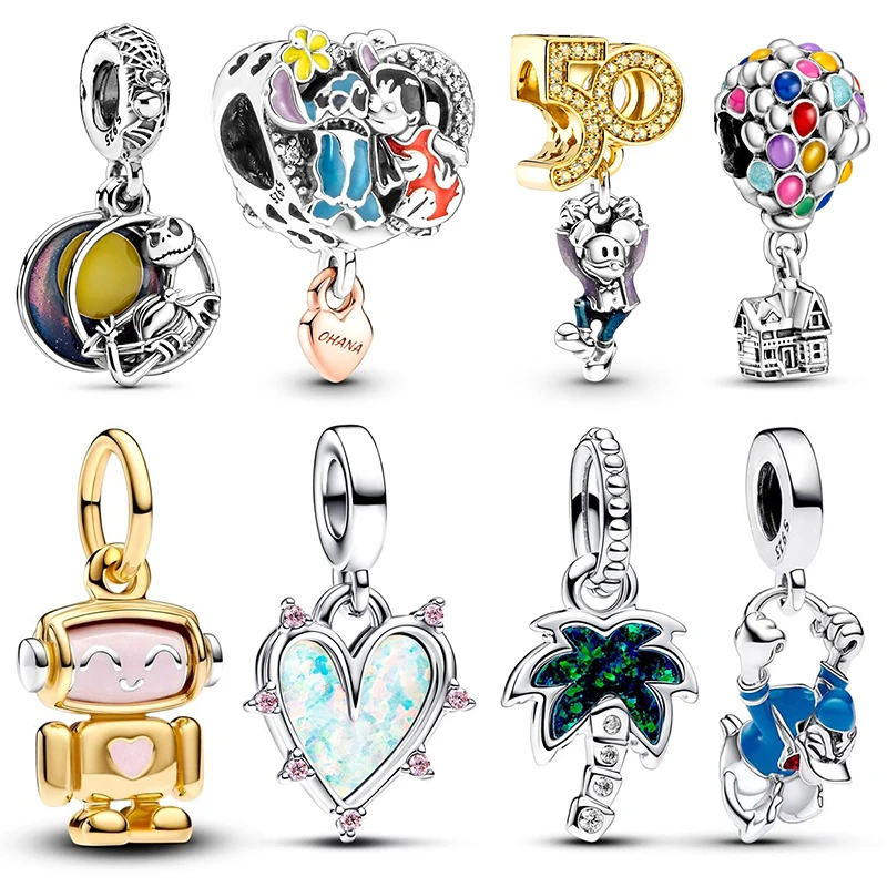 2024 New in Hot Sale Spinnable Face Robot Dangle Shape Charm Beads Fit Bracelet Necklace Women Luxury Pendants Bead Jewelry Gift