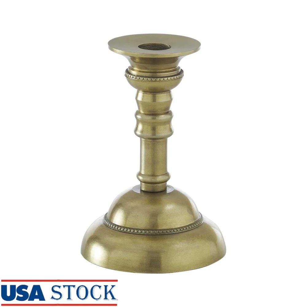 

Gold Metal Taper Candle Holder Decorative Stand Elegant Candlestick Dining Room Table Mantel Coffee Table Indoor Use