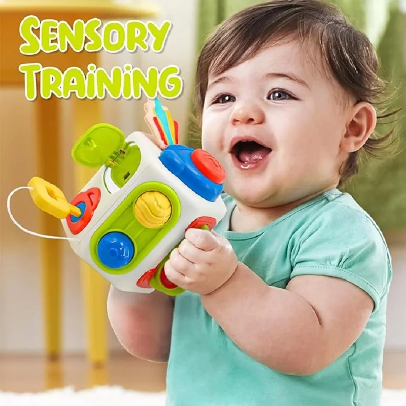 9 in 1 Toddler Montessori Sensory Toys for Child Activity Cubes for Baby Travel Toys Birthday Gift for Boys Girls