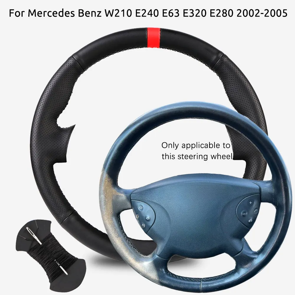 

Customized Car Steering Wheel Braiding Cover For Mercedes Benz W210 E240 E63 E320 E280 2002-2005 Hand-sewn Steering Wrap