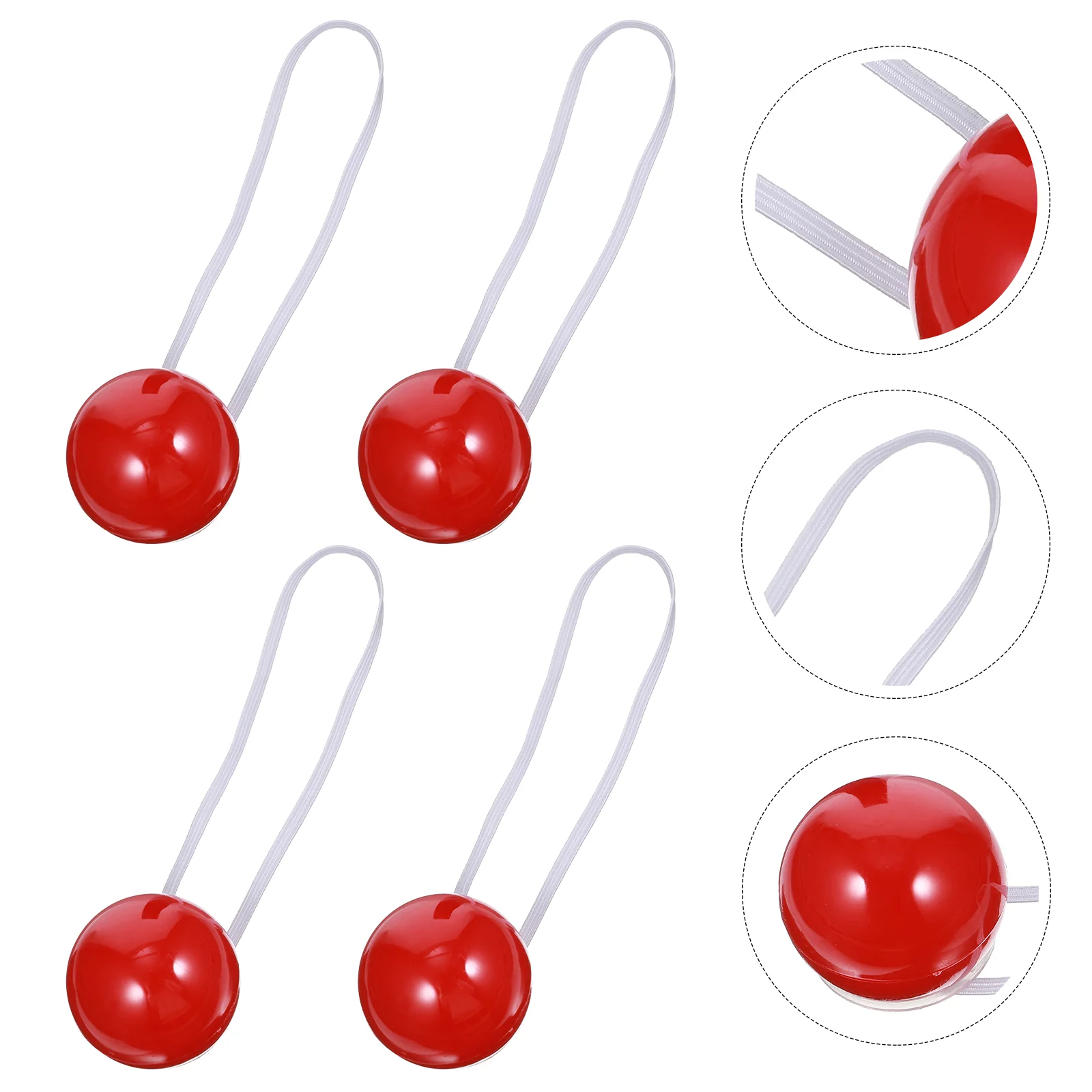 4 Pcs Luminous Red Nose up Clown Decorations Halloween Dress-Up Props Performance Costume