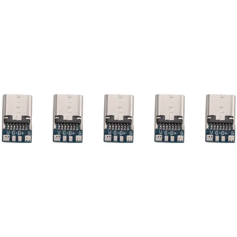 ABJN-20 Pcs USB 3.1 Type C Connector 14 Pin Female Socket Receptacle Through Holes PCB 180 Vertical Shield USB-C1